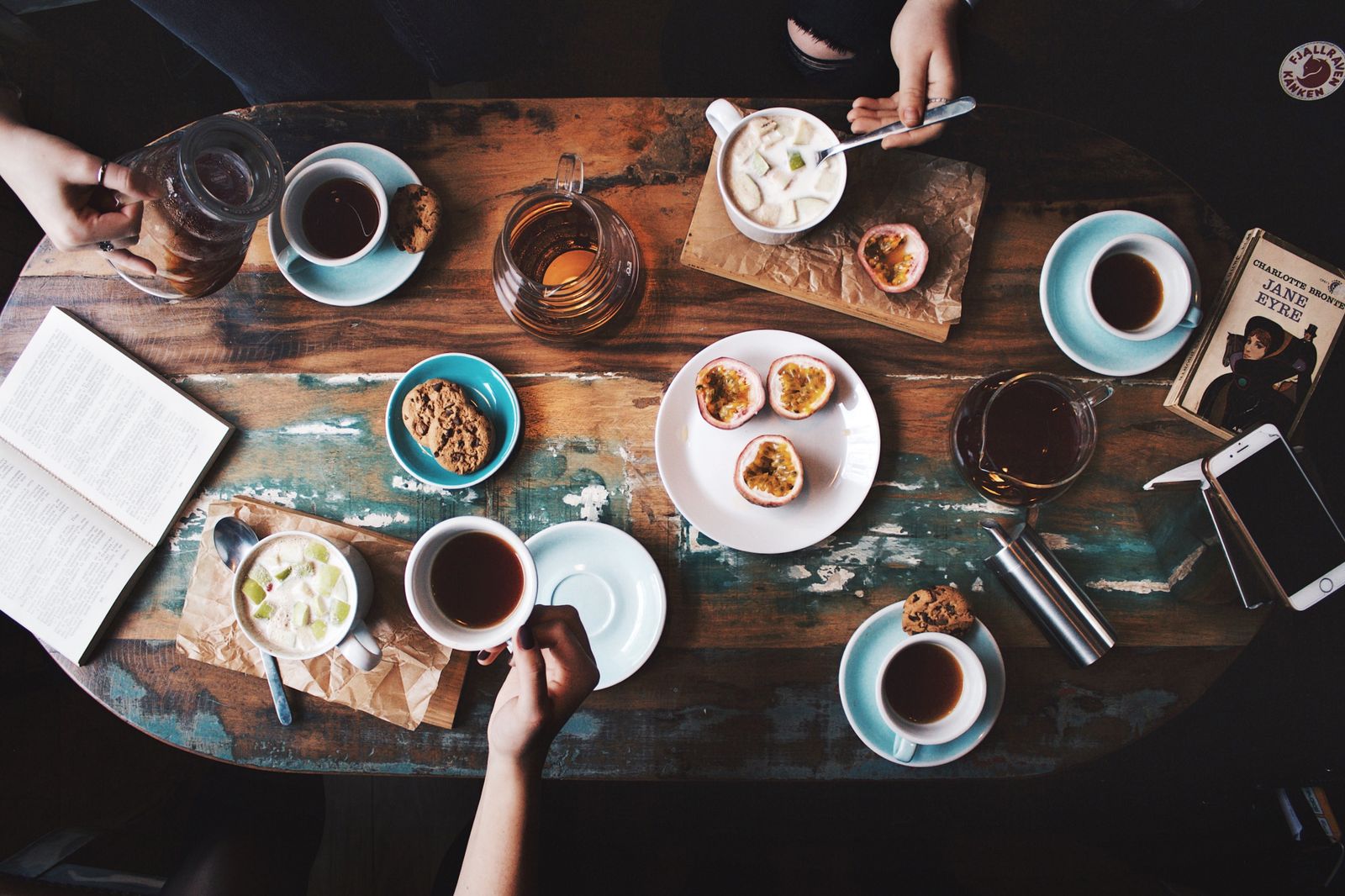 Table set with teacups and plates